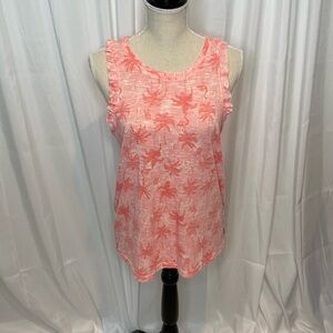 43 Peace Love & Dreams Flamingo Peach Pink Ruffle Tank Size Small